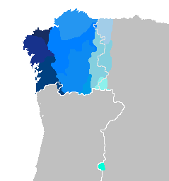 mapa de bloques y areas linguisticas del gallego