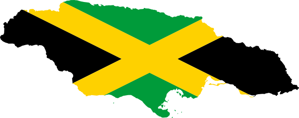 mapa de jamaica con bandera