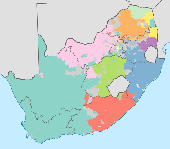 mapa de lenguas idiomas oficiales sudafrica