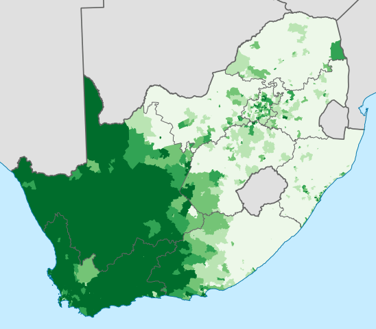mapa porcentaje poblacion habla lenguas germanicas occidentales sudafrica
