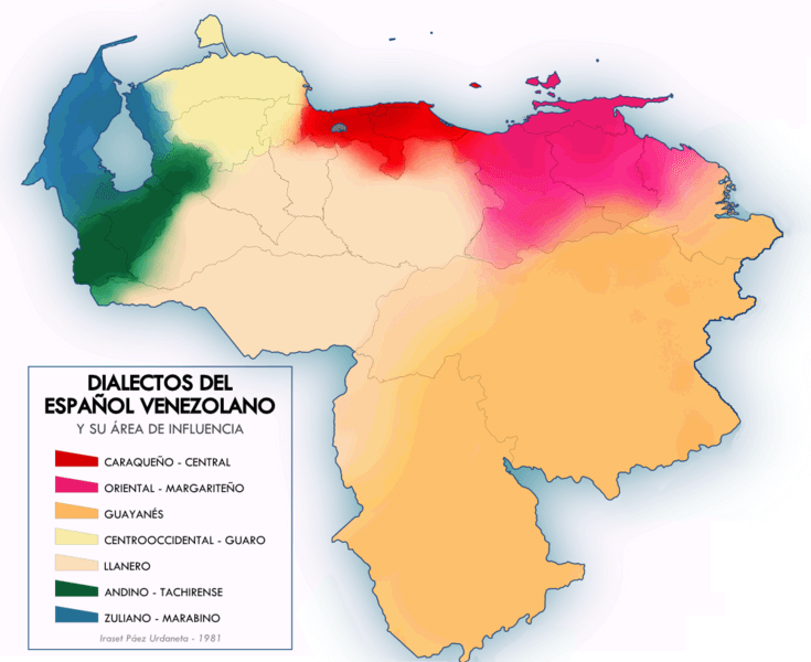 mapa dialectos español venezuela