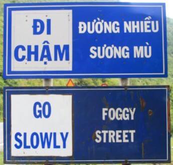 señal de trafico vietnam ingles vietnamita